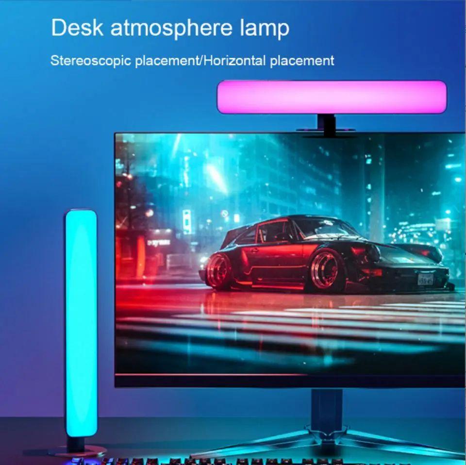 RGB 16 Colors Ambient Light with Remote 1/2 Packs Smart LED Table Lamp for Room Gaming TV and Desktop Party Decoration Light Bar