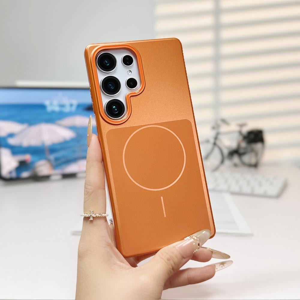 Luxuriöse Schlanke PC-Metalllackierung Galvanisierte Magnetische Hülle Für Samsung S26 S25 S24 S23 Ultra Plus FE Für Magsafe Kabelloses Ladeabdeckung