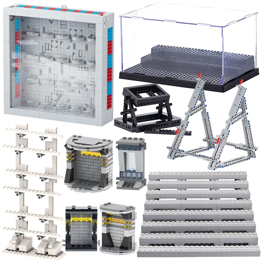 MOC Stand Movie Anime Military Action Figure Display Stands Box Blocks Compatible 75257 05007 75105 High-Speed Championed Block Bricks Toys Playsets