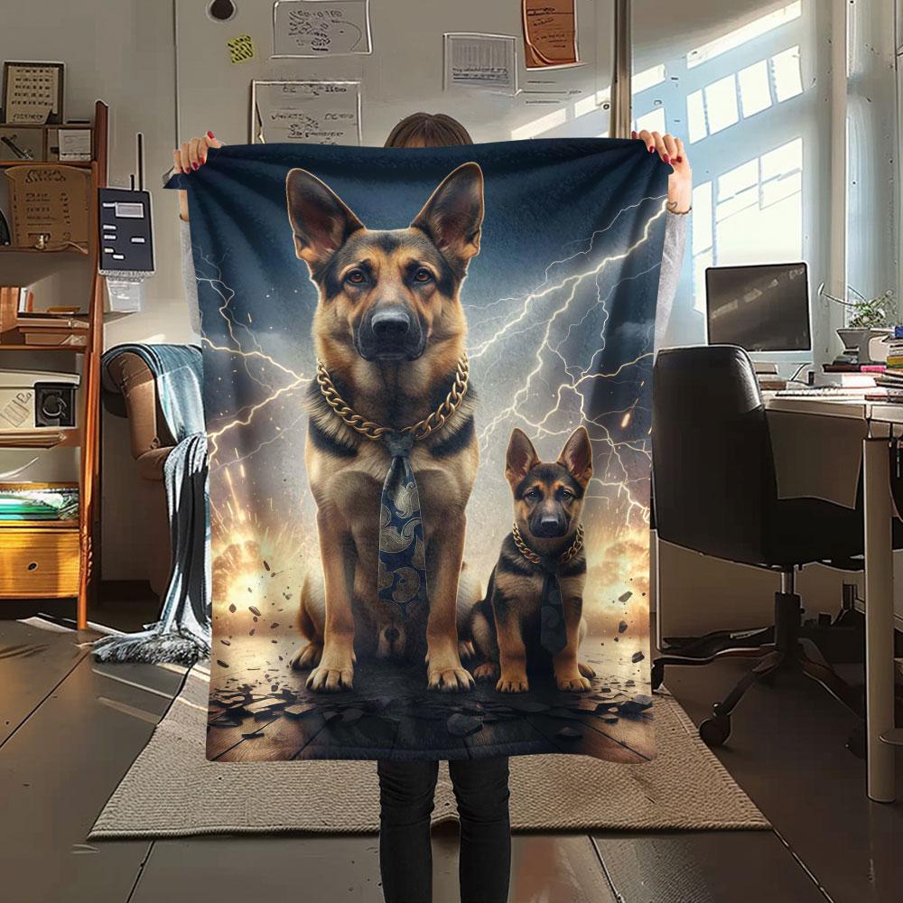 1Pc LightningPuppy Print Flannel Blanket, High quality Comfortable for All Seasons, Home Decor, Warmth and Comfort, Perfect for Christmas Gifts