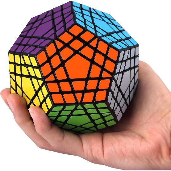 Hann Megaminx Pyraminx Speed Cube 2x2 3x3 Kilominx Megaminx Pyramid Dodecahedron Black Magic Cube Puzzle Games Twist Fidget Toys (5x5 Megaminx Black)