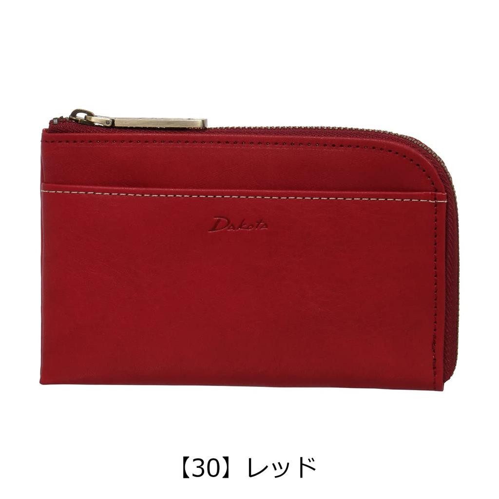 Dakota Largo Wallet with Genuine L-shaped Zipper, Leather, Women's, Red, DA-35880-30