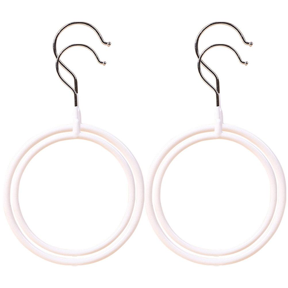 4Pcs Metal Ring Scarf Hanger Organizer Versatile Tie Belt Holder Scarf Rack for Closet Bedroom Bathroom Neat Tidy Storage