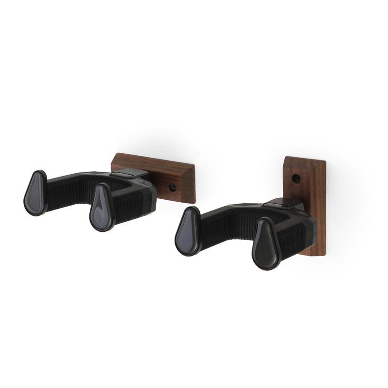 Walnut Wooden Guitar Wall Mount Hanger with Gravity Lock for Acoustic & Electric Guitars