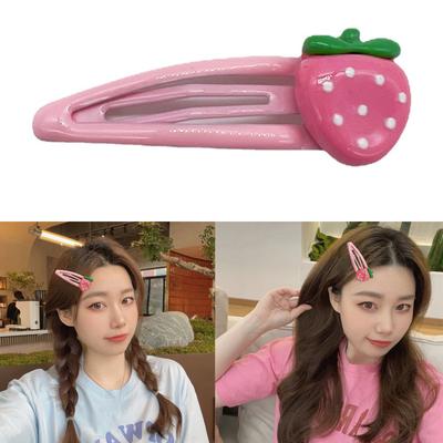 Süßer Erdbeer-Schnapp-Haarclip Schöne Haarspangen Kombination Haarspangen für alle Haare Kopfschmuck Rosa Y2K Mädchen