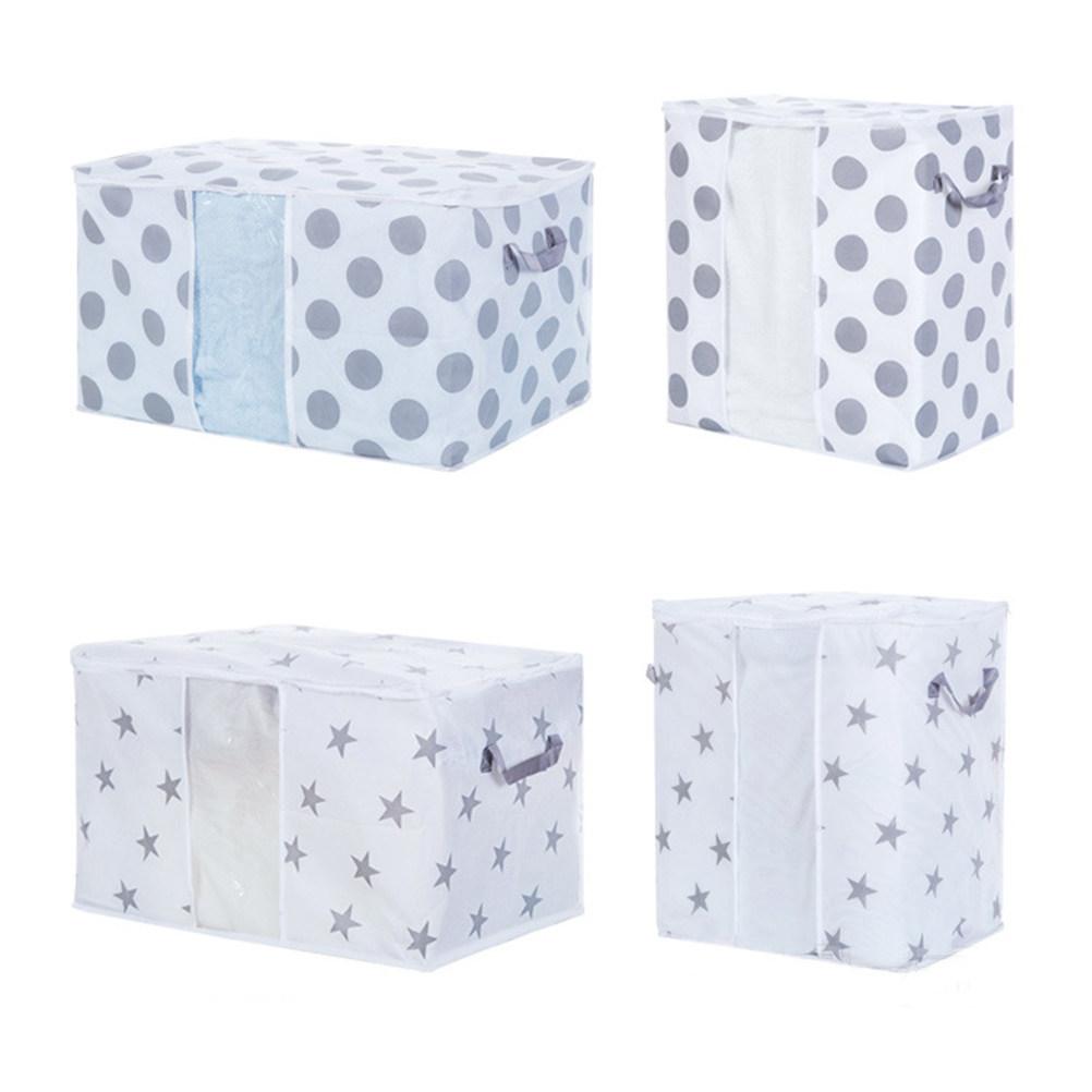 Storage Bag Non-Woven Fabrics Size L Foldable Closet Box For Quilt Clothes Blanket Moisture-Proof Space Saving