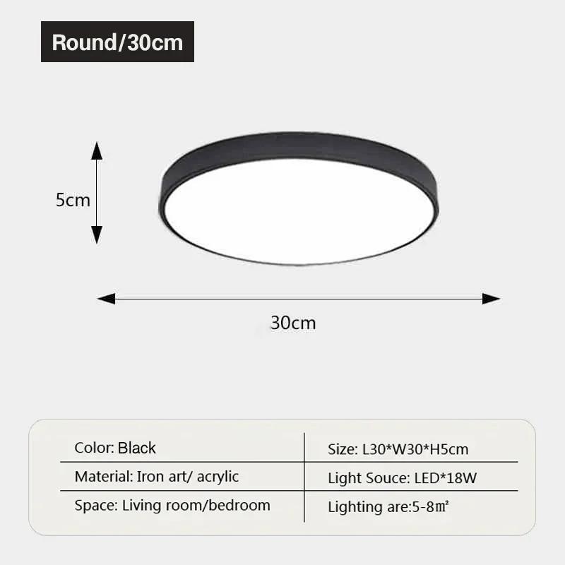 Modern LED Ceiling Light for Living Room Bedroom Room Study Balcony Corridor Lamp Round Square Indoor Decor Lighting Fixture