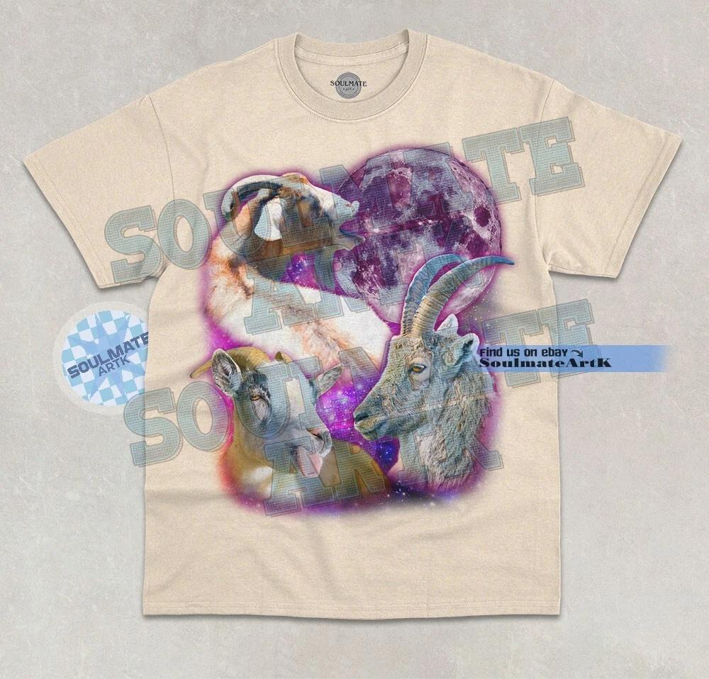 Three Goats Moon T-Shirt Three Moons Funny Goat Animal Lover Graphic Shirt XL