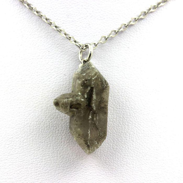 Stones and Minerals. Raw Gypsum Necklace. 18 Ct. Marcieu, Isère, France.