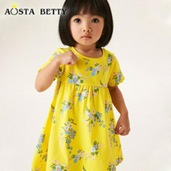 European American Style Cartoon Princess Cotton Dress for Girls