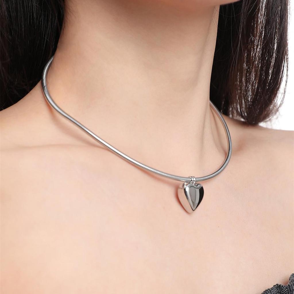 Elegante Halskette Choker aus gebogenem Titanstahlrohr - Elegant, nicht verblassend, vielseitiges Accessoire