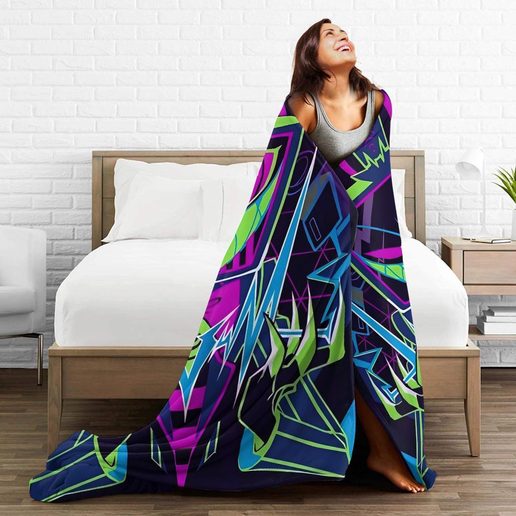 VOX H-Hazbin Hotel Alastor Game Blanket  Super Warm Throw Blanket for Living Room Decorative Graphic Bedspread Sofa Bed Cover