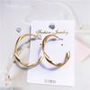 Fashion Distortion Interweave Twist Metal Circle Geometric Round Hoop Earrings for Women Accessories Retro Party Jewelry