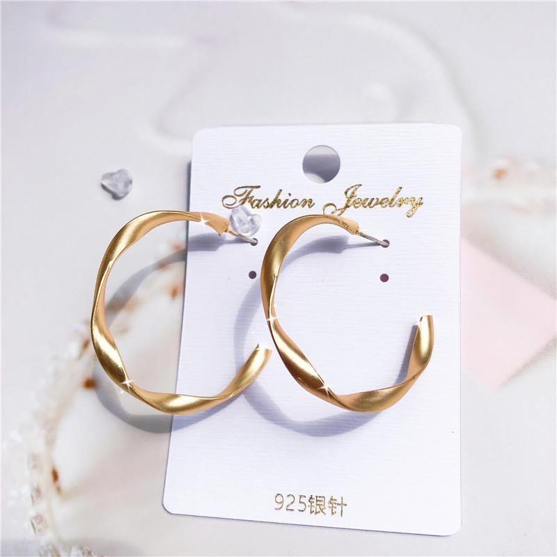 Fashion Distortion Interweave Twist Metal Circle Geometric Round Hoop Earrings for Women Accessories Retro Party Jewelry