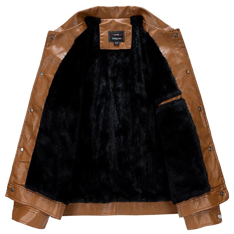 

Мужская кожаная куртка, плюшевая куртка, осенне-зимняя новая корейская повседневная модная брендовая красивая молодая мотоциклетная куртка, ветрозащитная кожаная куртка XXL