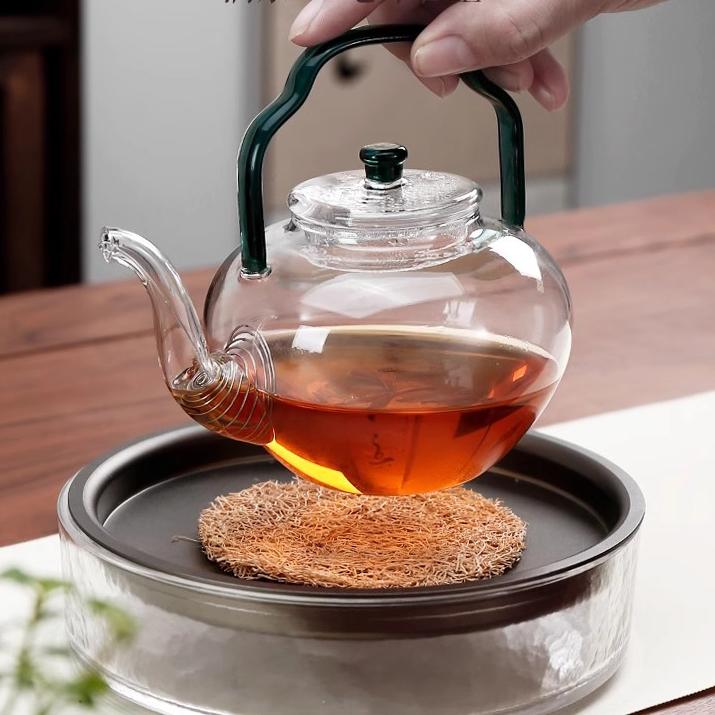 280ml Heat Resistant High Borosilicate Glass Tea Pot with Filter Household Brewing Flower Puer Glass Teapots Kung Fu Tea Set