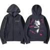 Felpa con cappuccio da uomo oversize con zip e stampa di lettere - Felpa moda Streetwear per fan del Rap Autunno