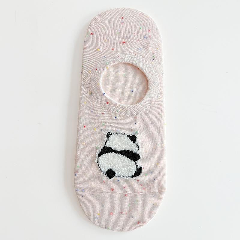 Boneless Sewn Toe Dot Yarn Cartoon Boat Socks, Women's Cotton Socks, Summer Thin Shallow-mouthed Non-dropping Heel Anti-slip Invisible Socks