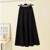 High Waist Jacquard Women's Autumn Winter Knitted Midi Half Skirt A-Line Umbrella Skirt Elegant Wool Long Skirt to Match Sweaters