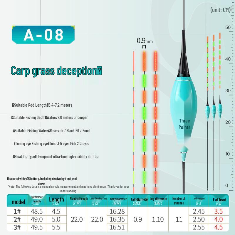 

Durable Nano Reed Float for Day/Night - Anti-Break, Electronic for Large Crucian Carp Model 1 - Hard Tail Anti-Break