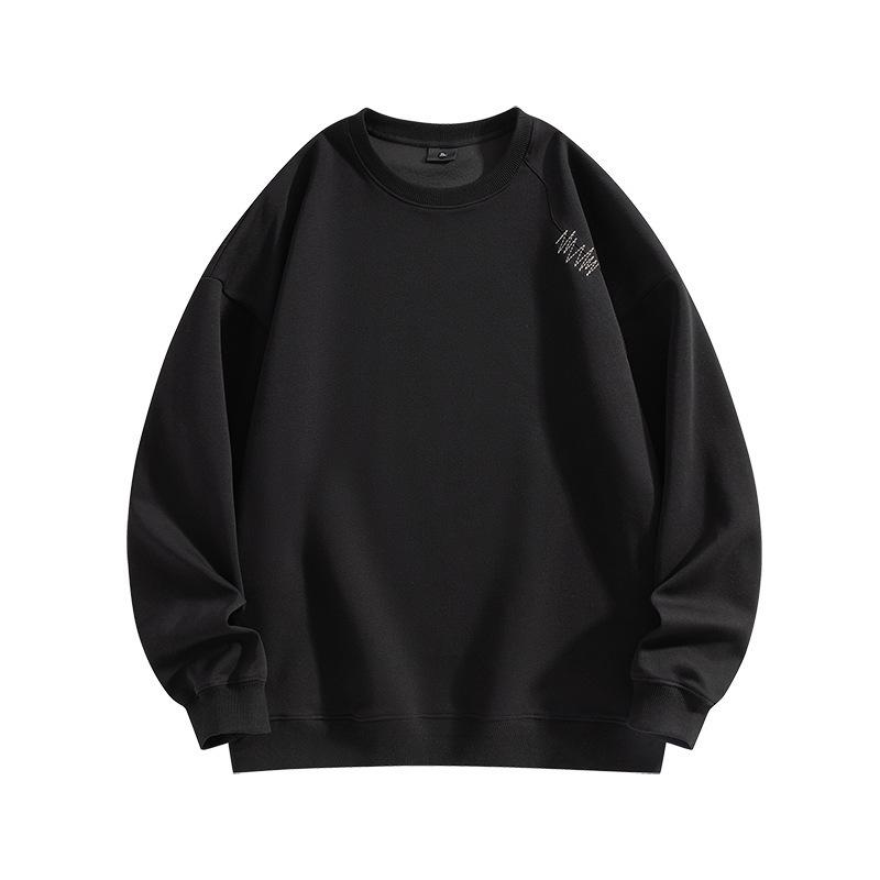 American High Street Heavyweight Round Neck Sweatshirt for Men In Autumn Loose Trendy Fashion Simple Casual Versatile Top Clothes for Boys