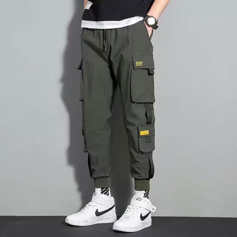 

Мужские модные брендовые корейские версии, мужские свободные повседневные брюки, завязывающиеся на ветру, повседневные брюки в гонконгском стиле для мужчин 3XL