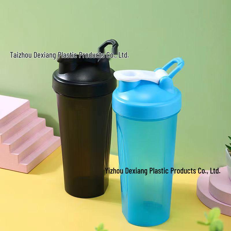 Butelka shaker sportowy cylindryczny 600 ml z kulką, możliwość personalizacji logo
