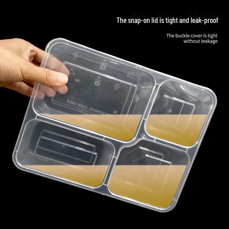 WS 1200ml 4-Compartment Disposable Meal Containers