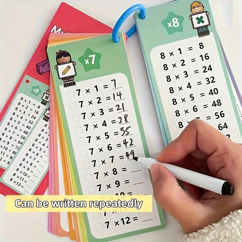 0-12 Multiplication Charts, Times Table Cards, Self Check Math Learning Tool, Mathematical Training, Teaching Aids