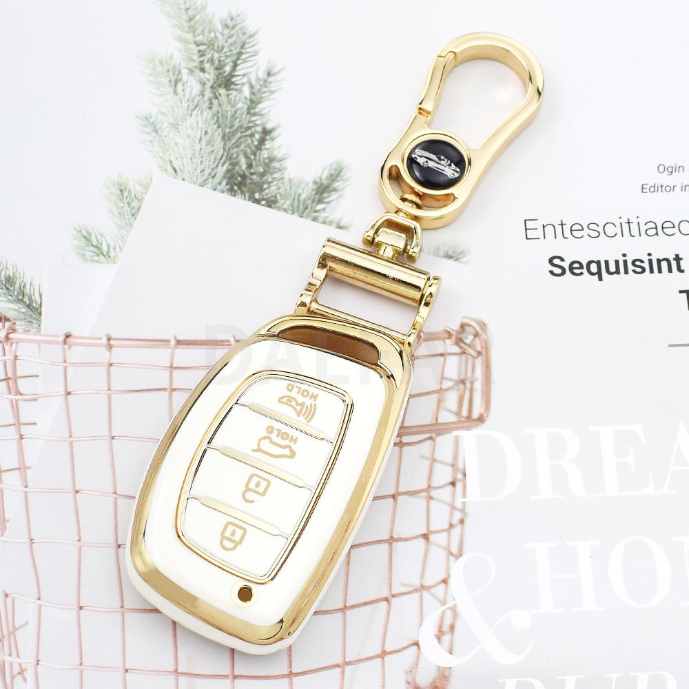 4 Buttons TPU Car Smart Key Case Cover for Hyundai Ix35 Ix45 I10 I30 I40 Creta Tucson Santa Fe Rena Sonata Elantra Accessories