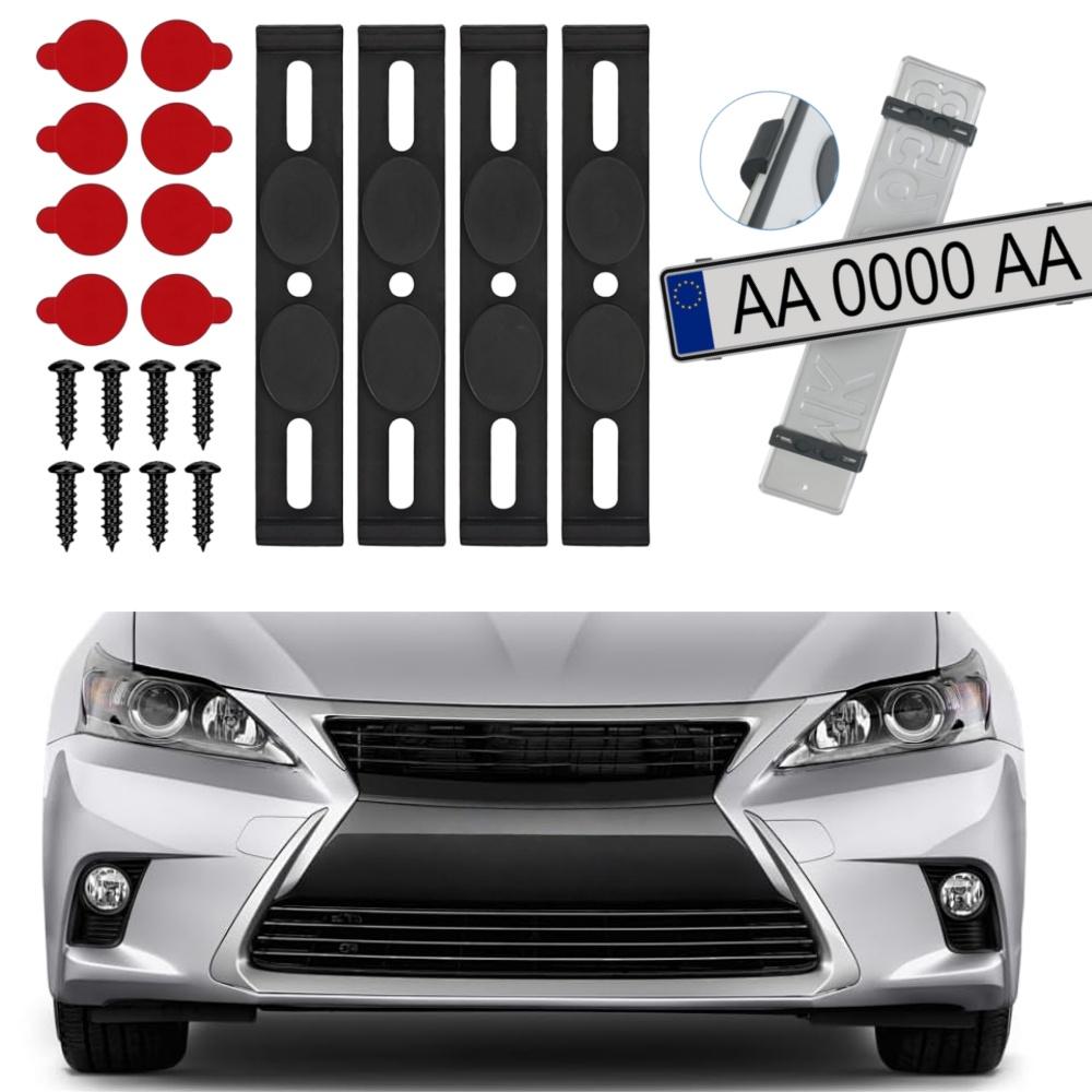 4Pcs Frameless Car License Plate Holder – Universal Invisible Number Plate Bracket for All Vehicle Models License Plate Covers Frames 6