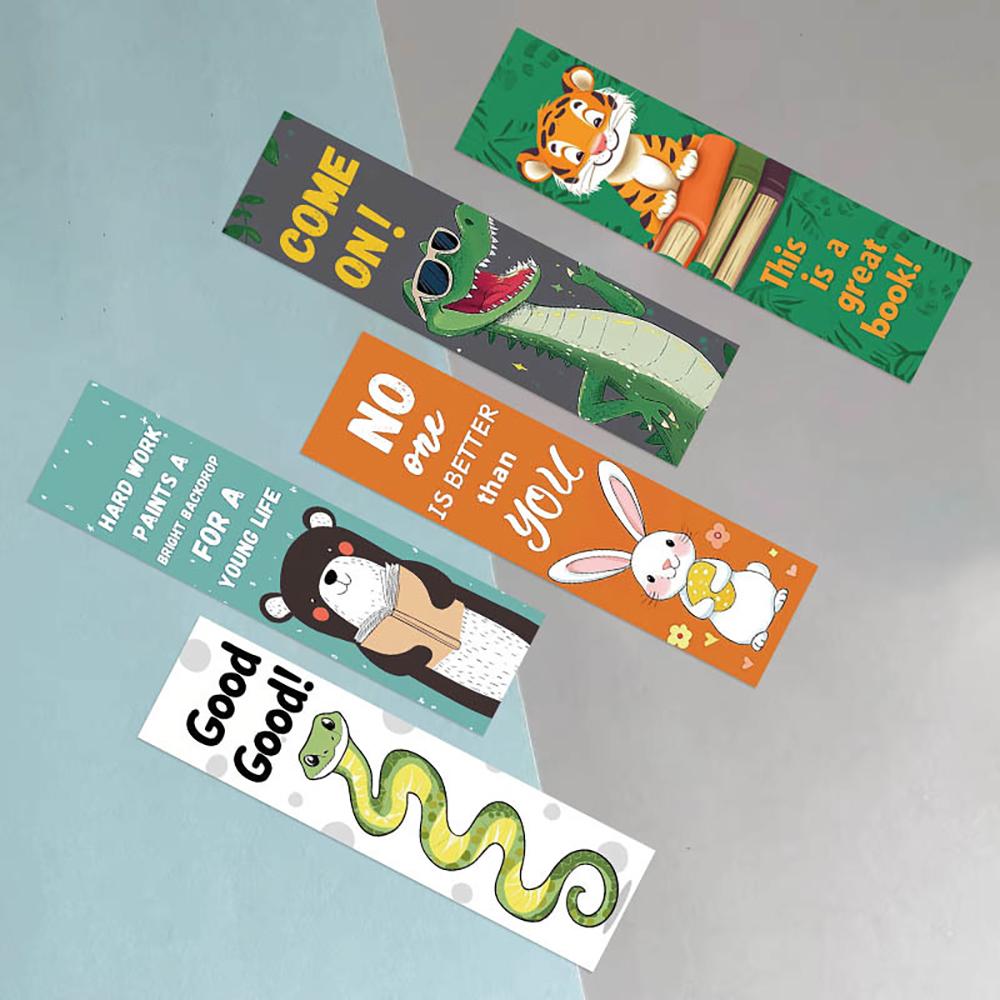 30 fogli Segnalibri Serie Animali dei Cartoni Animati Semplice Portatile Artistico Creativo Materiale Carta da Lettura Segnalibri Fai da Te