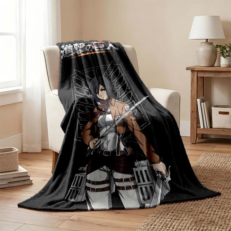 Attack on Titan blanket Flannel Blanket Soft Cozy Plush Throw for Sofa Bed Lightweight Home Decor