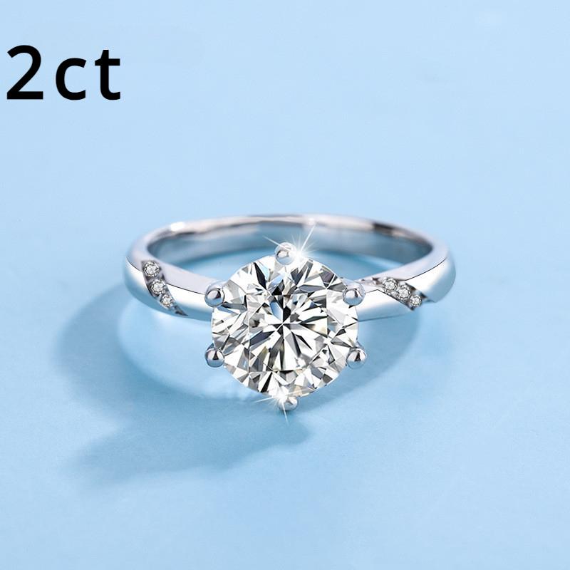 

Проверенные бриллианты Pass 1-2 карата, муассанит, изысканные свадебные обручальные кольца, круглое бриллиантовой огранки, обручальное кольцо, ювелирные изделия из стерлингового серебра 9.5