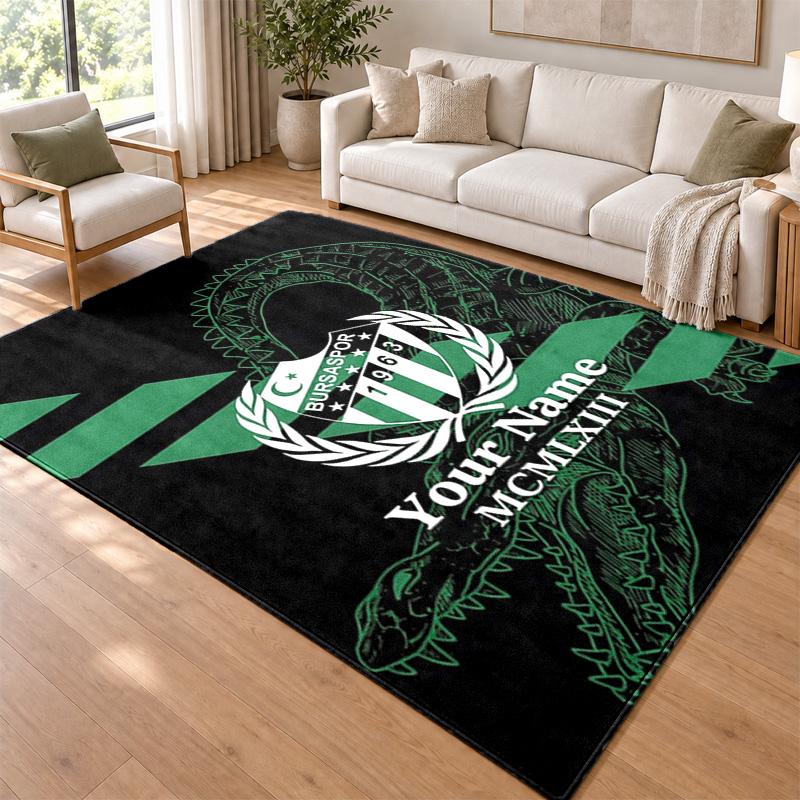 Bursaspor Custom Name Personalized Rug Non‑Slip Doormat Floor Carpet Housewarming Birthday Gift for Family Friends