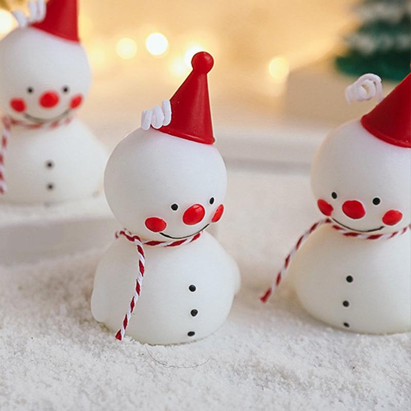 1PC Scented Candles Creative Cartoon Ornaments Photo Props Snowman Cute White Vintage Decorative Table Decoration Gifts