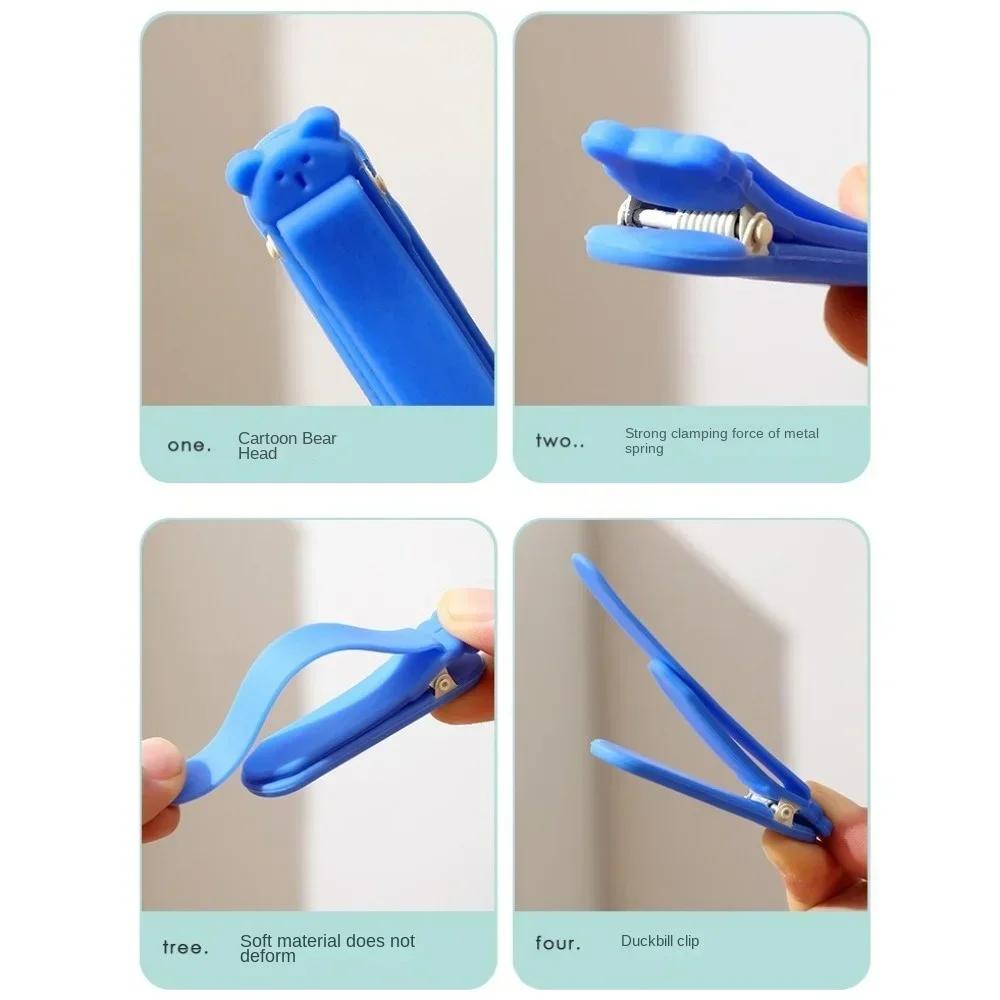 1/3Pcs Cute Bear Silicone Bookmark Clip Automatically Follows Page Flipping Book Markers Notebook Page Divider School Supplies