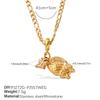 Fashion Light Luxury Bear Pearl DIY Pendant Necklace Stainless Steel Gold Plated Versatile Necklace