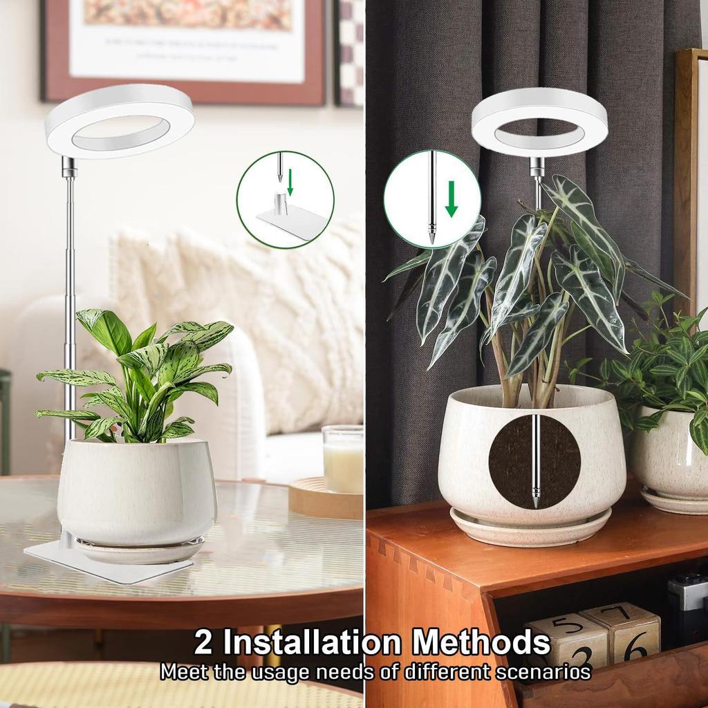 LED Telescopic Plant Growth Lamp: Angel Ring Full Spectrum Red & Blue Light for Succulents & Flowers