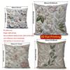2D Floral Embroidered Pattern Digital Pillow Covers Pattern Cushion Cover Suitable For Sofa Bedroom Car Pillow Cover