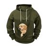 Men's Loose Fit Long Sleeve Hoodie with Thumbholes, Large Pocket and Pet Pocket
