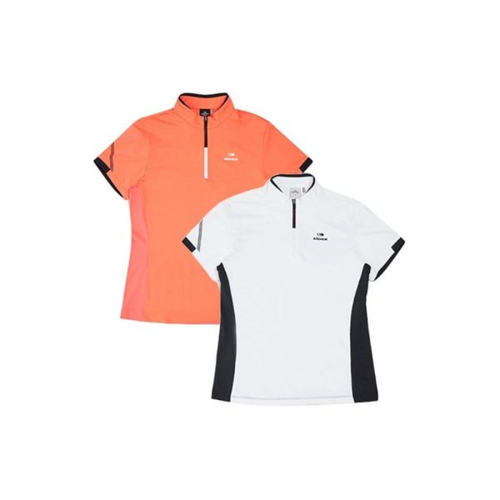 

[eider] Women S Flare ShorT Sleeve Zip Up T ShirT Dwm22211 Light Red/S