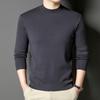 Machine-Washable Men's Wool Sweater, Half-High Neck, 450g Australian Wool, Warm Base Layer, Autumn/Winter 4A Grade.