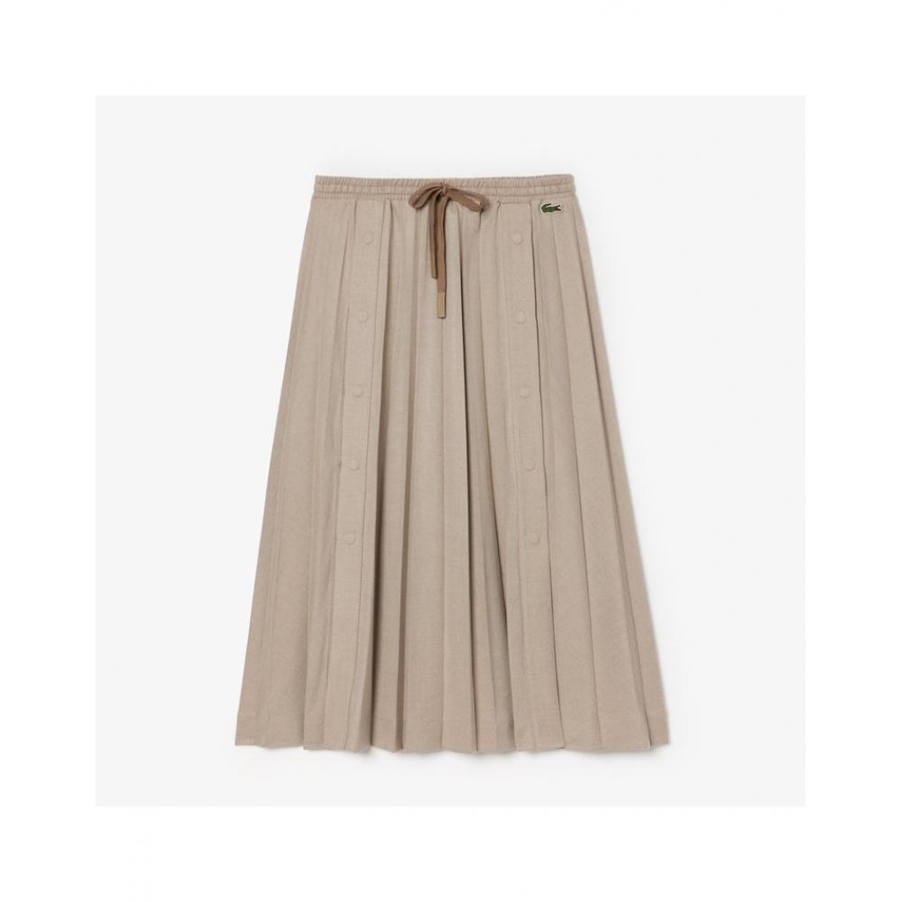 LacoSte Women S Flannel Long Pleated Skirt Jf4187 54n Icc