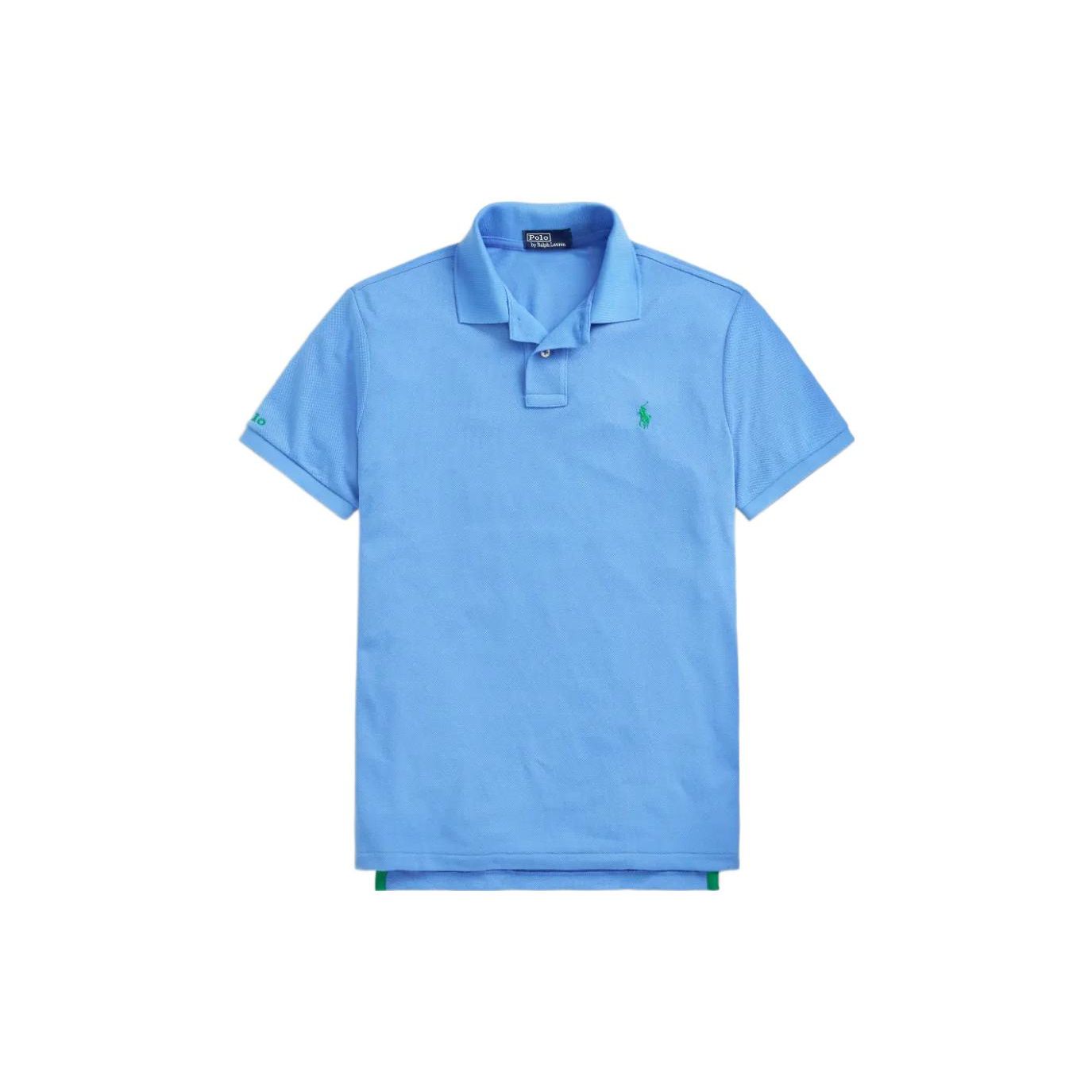 

Polo Ralph Lauren Однотонная вышитая логотипом футболка-поло с коротким рукавом на половину пуговиц для мужчин топы Синий MNPOKNI1N821174-400 S