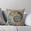 Ammonite Fossil Watercolor Painting Throw Cushions & Pillows Without Core