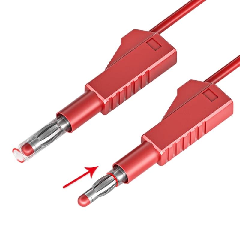 Adjustable 4mm Banana To Banana Test Probes Cables Wire Cord With 1000V Rating And Silicone Insulation for Multimeters