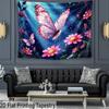 2D plane pink butterfly flower dreamy background fabric party decoration banner background fabric polyester fiber