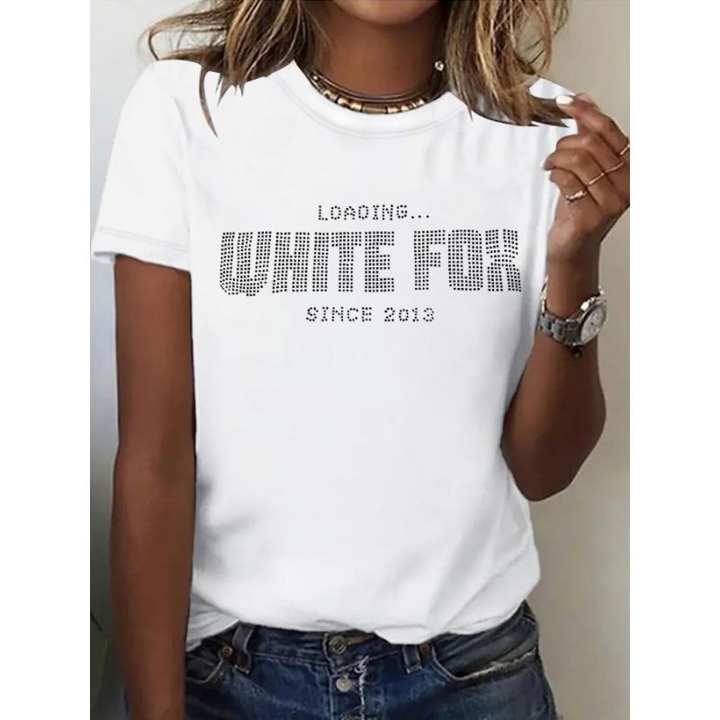 

Женская одежда Слоган Новая модная футболка с короткими рукавами S белый