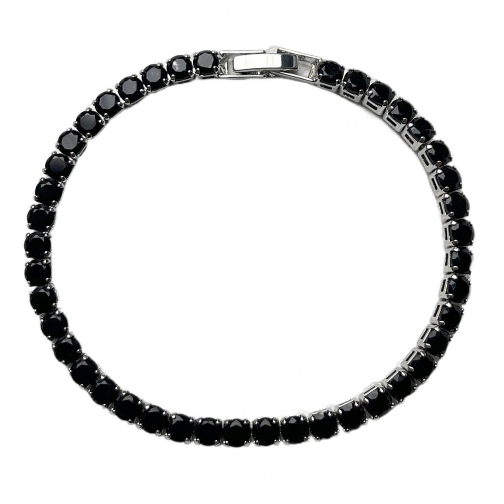 

Модный браслет Стразы Нежный Изысканный Разноцветный Сверкающий Нарядный Восхитительный Теннисный браслет Женские украшения на запястье чёрный